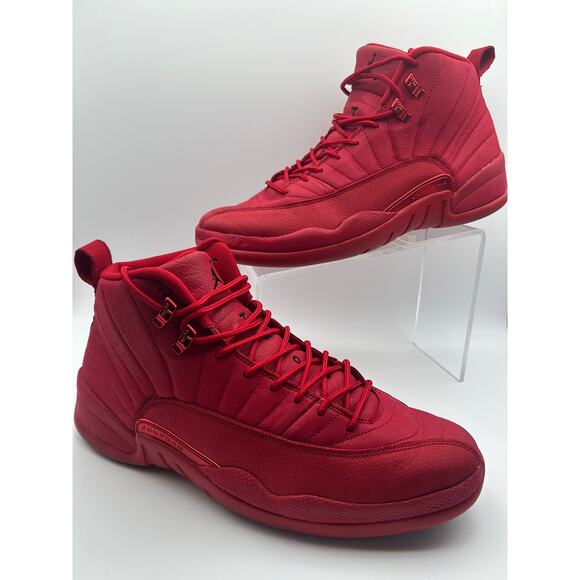 Air Jordan 12 Retro Gym Red XII All Red Sneakers Mens Size 12.5 130690-601